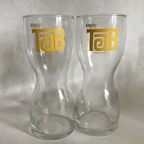 Vtg Tab Cola  Tumblers / Drinking Glasses (2) - Picture 1 of 4